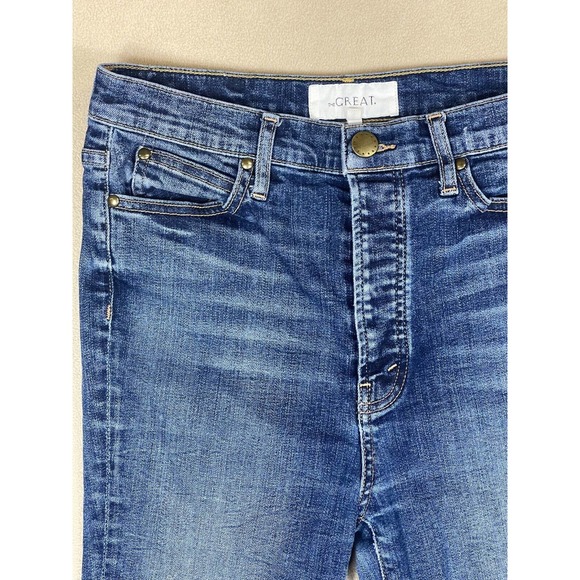 The Great The Dude Slim Jeans Womens 24 Cropped Raw Hem High Rise Button Fly - Picture 2 of 12